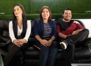 Astryd Pérez Dudamell, Norma Delgado y Carlos Infante.